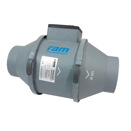 RAM Mixed-Flow Inline Fan (100mm - 199m³/hr) - Homegro Depot