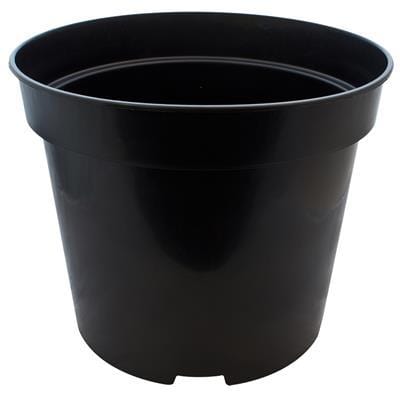 round black plastic pot