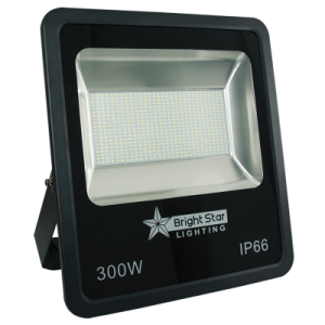 Bright Star 300W LED Floodlight – IP66, 6500K, Black Die-Cast Aluminum