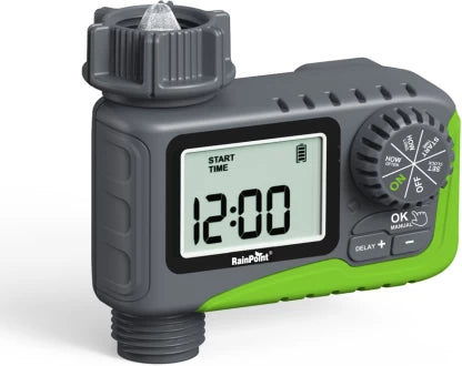 RainPoint Wireless Digital 1-Zone Irrigation Timer Male/Female Automatic Control Valve