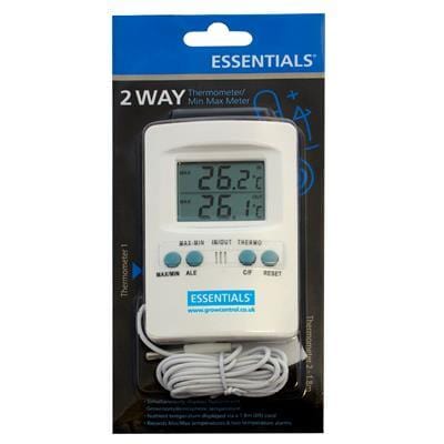 Essentials Digital 2 Way Thermometer/Min Max Meter - Homegro Depot