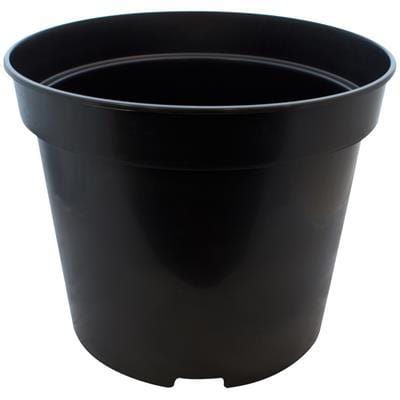 round black plastic pot
